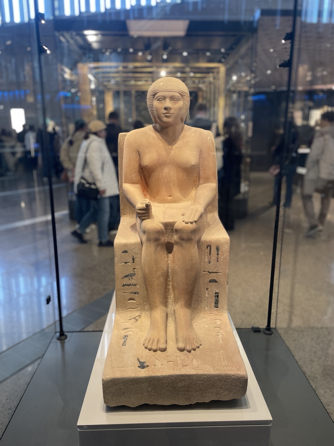 Ancient Egyptian royal statues inside GEM