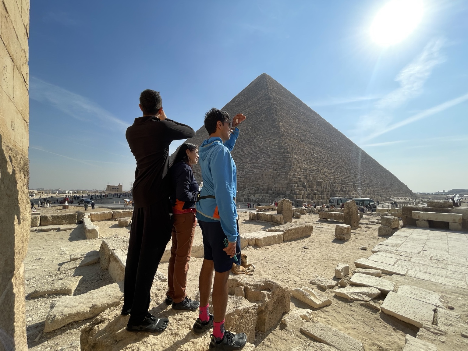 Khafre Chephren and Menkaure pyramids on the Giza Plateau